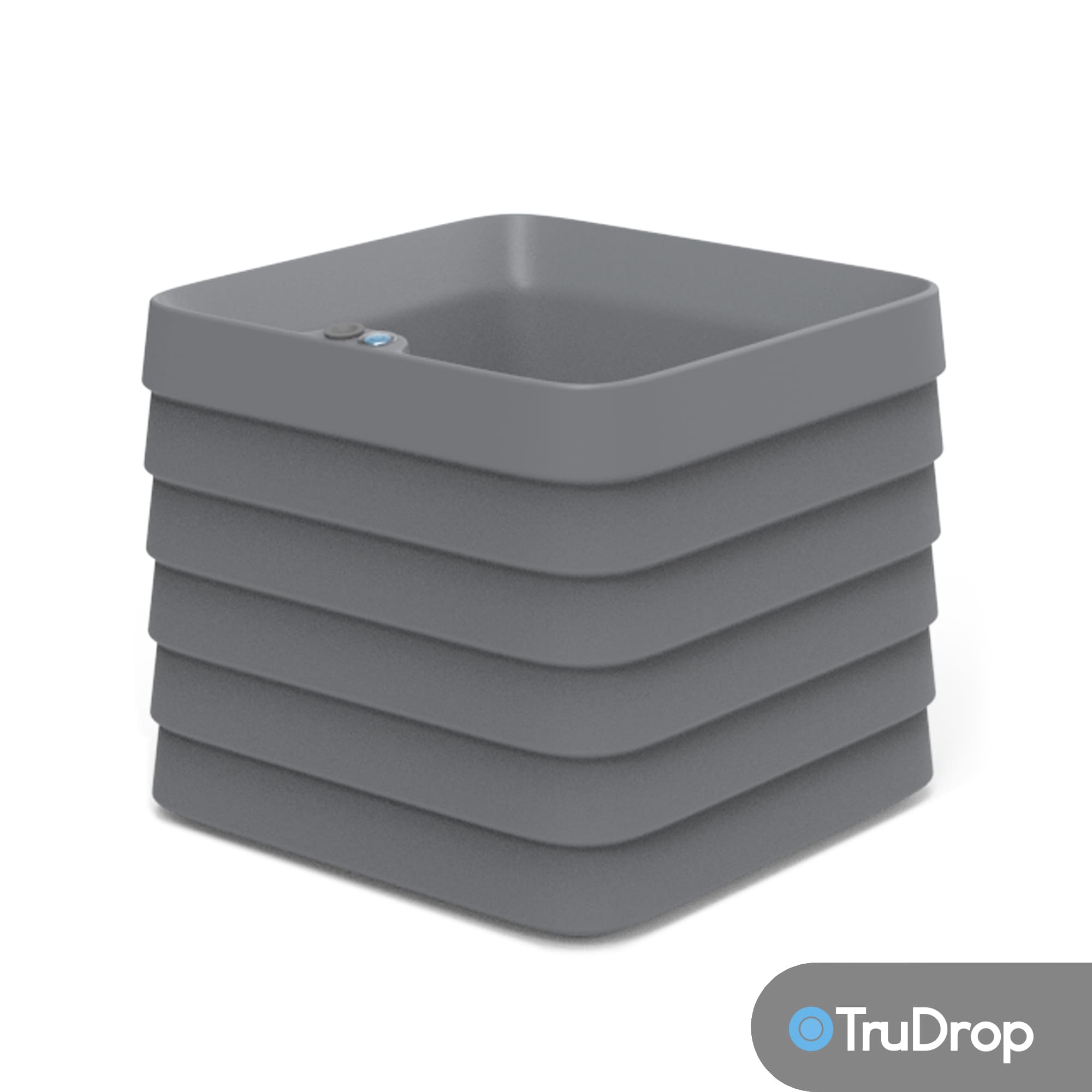 Grey TruDrop square Self Watering Planter