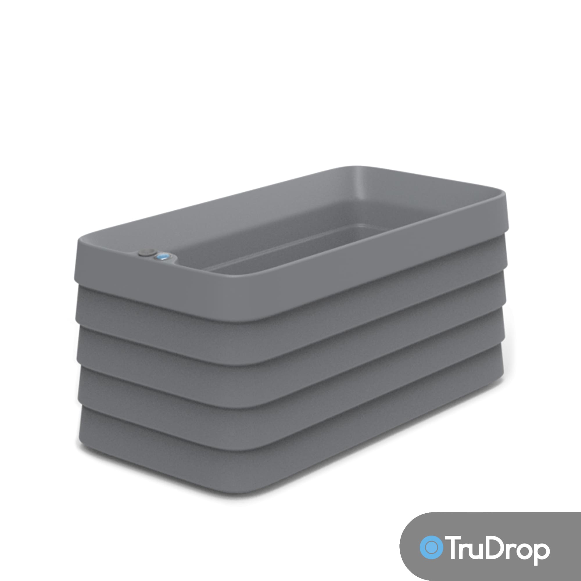 Grey TruDrop Rectangular Self Watering Planter